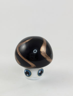 Black and Gold Sparkle Mushroom Buddy