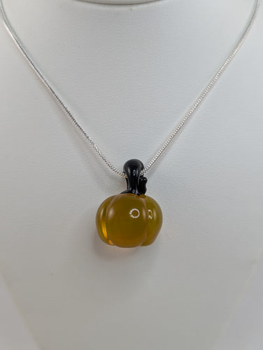 Transparent Orange Pumpkin Pendant (Boro)