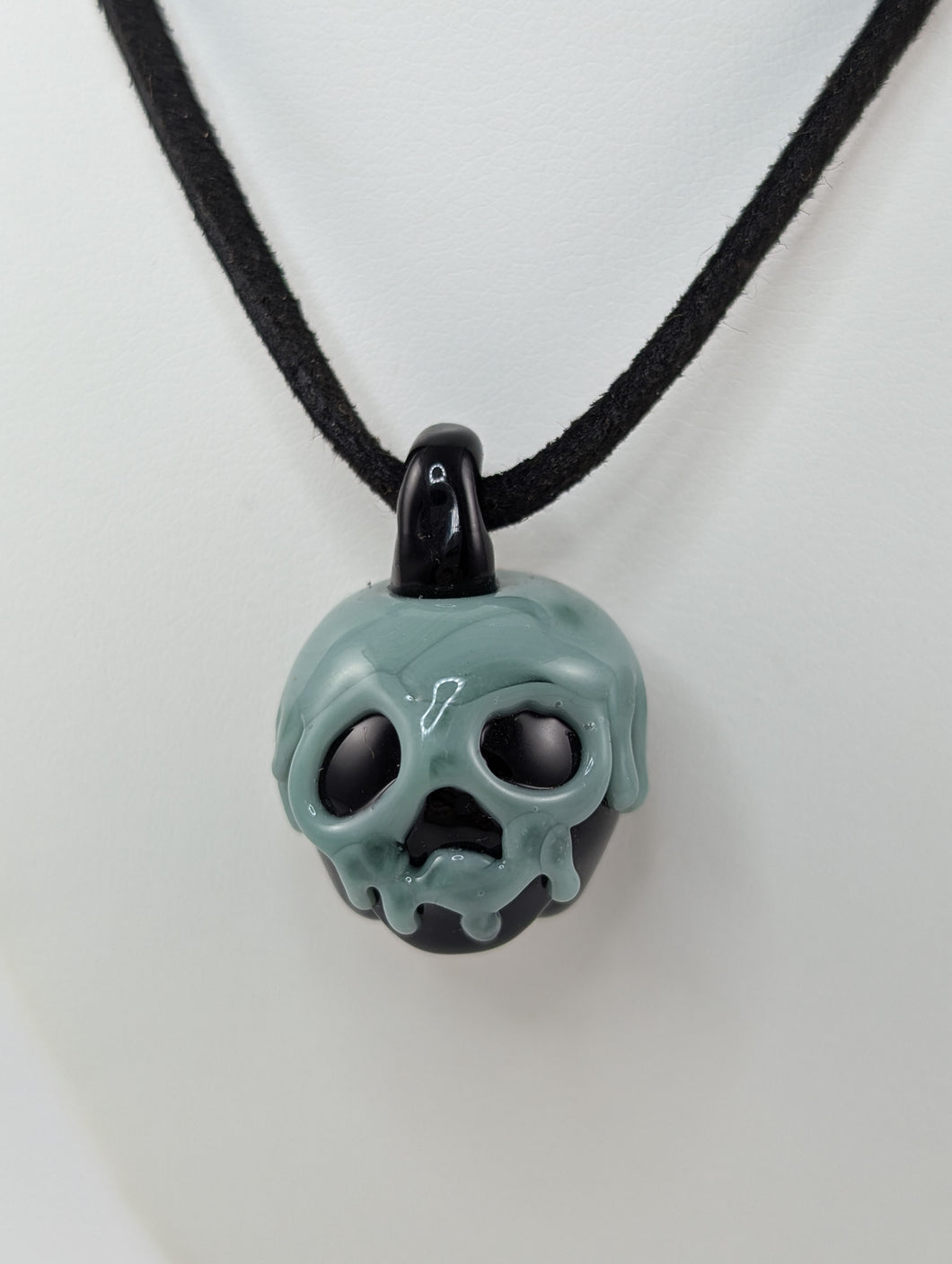 Black and Mint Poison Apple Pendant (Boro)