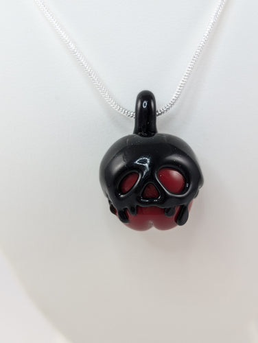 Red and Sparkly Black Poison Apple Pendant (Boro)