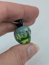 Load image into Gallery viewer, Transparent Green and Mint Poison Apple Pendant (Boro)