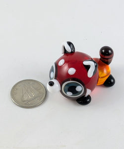 Ruby Red Panda Hand Sculpted Glass Figure