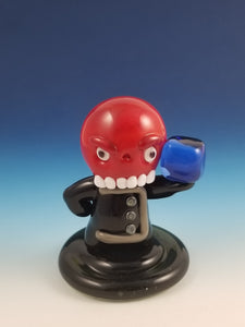 Red Skull Hand Sculpted Glass Figure