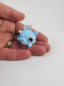 Smirky Narwhal Hand Sculpted Glass Figure