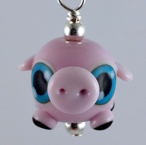 Cecil Pig Hand Sculpted Glass Pendant