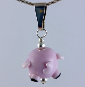 Cecil Pig Hand Sculpted Glass Pendant
