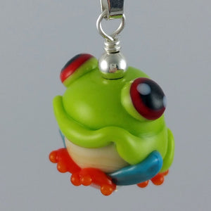 Franklin Tree Frog Hand Sculpted Glass Pendant