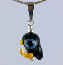 Load image into Gallery viewer, Pippin Penguin Hand Sculpted Glass Pendant