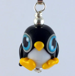 Pippin Penguin Hand Sculpted Glass Pendant
