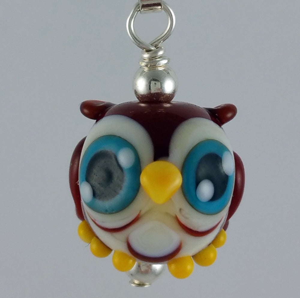 Soren Owl Hand Sculpted Glass Pendant